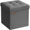 Songmics Taburet s úložným priestorom Nestro 30 cm sivý