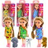 Súprava Mini Bábika v Šatách s Psíkom 14,5cm Mix