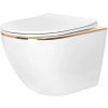 REA - Závesná WC misa Carlo Tornado Rimless Flat GOLD EDGE REA-C4800