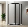 AQUALINE - ARLETA BLACK štvrťkruhový sprchovacia zástena 800x800, číre sklo BLS800