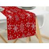 Dreamy Linens Vianočné prostieranie behúň bavlnený, červený Snehové vločky Rozměry: 35 x 180 cm