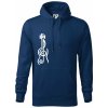 Husľový kľúč gitara - Mikina pánska Cape s kapucňou - 5XL ( Polnočná modrá )