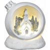 Dekorácia MagicHome Vianoce, Vianočná guľa, LED teplá biela, polyresin, 2xAAA, interiér, 10,50x9x11 cm, Sellbox 6 ks
