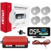 AMiO - Parkovací asistent LED-GRAF 3D 4-senzorové strieborné 03187