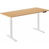 AlzaErgo Table ET2 biely + doska 160 × 80 cm bambusová zaoblená