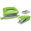 LEITZ Set mini zošívačky a dierovačky WOW, zelená