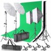 Fotostudio Set - 2x deštník, 2x softbox, 3x plátno