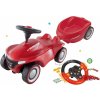 Set odrážadlo Bobby Car Neo BIG červené zvukové s 3-vrstvovými gumovými kolesami a prívesný vozík a volant so zvukom a svetlom