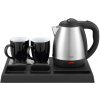 ADL Adler AD 1354 Hotelová kanvica z nehrdzavejúcej ocele 1,2 l + tácka so šálkami čierna, oceľová