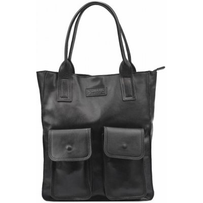 Čierna kožená kabelka Angelo 01-001 Shopperbag z prírodnej kože