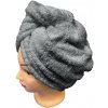 Kaptan Rýchloschnúci froté turban na vlasy, tmavo sivý