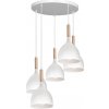 Luminex | Luster na lanku NOAK WOOD 5xE27/15W/230V biela/buk | LU3712