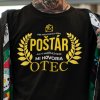 Tričko s potlačou OTEC POŠTÁR Pánsky Čierna S