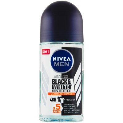 NIVEA Men Black & White Invisible Ultimate Impact Guľôčkový antiperspirant, 50 ml
