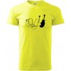 Mačka a gitara WC - Klasické pánske tričko vyššej gramáže - S ( Neonová žltá )