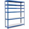Policový regál Trestles RH 2200x1600x450, nosnosť 1800 kg, 6 políc Farba: modrá, Typ police: biela HDF 5 mm