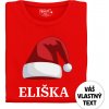 Dámske tričko s potlačou “Vianočná čiapka” a menom
