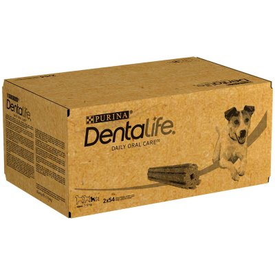 PURINA Dentalife Snacky pre starostlivosť o zuby pre malých psov (7-12 kg) - 108 tyčiniek (36 x 49 g)