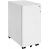 tectake 405235 pojazdná kartotéka parvus, 2 zásuvky, 1 závesný register - biela