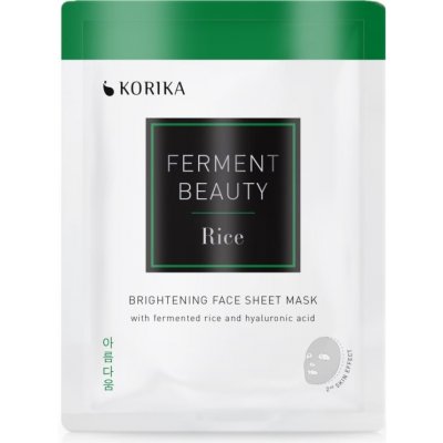 KORIKA FermentBeauty Brightening Face Sheet Mask with Fermented Rice and Hyaluronic Acid rozjasňujúca plátenná maska s fermentovanou ryžou a kyselinou hyalurónovou 20 g