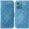 Peňaženkové 3D puzdro Colorful na Motorola Edge 40 Neo - Modrá