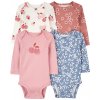 CARTER'S Body dlhý rukáv Pink/Blue Floral dievča 4ks 6m/ veľ. 68 1R700310_6M