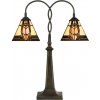 Clayre & Eef Béžovo-hnedá stolná lampa tiffany Bernadette I - 48*66 cm E27/max 2*40W - Clayre & Eef