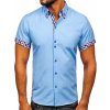 Bolf 6540 Blankytná pánska košeľa s krátkymi rukávmi