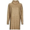 Vila Krátke šaty VICILIA ROLLNECK L/S KNIT TUNIC/SU Béžová