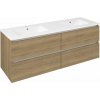 Sapho EZARA dvojumývadlová skrinka 140x55x46cm, dub cuneo EZ141-2525