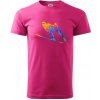 Skokan na lyžiach splash - Klasické pánske tričko vyššej gramáže - XL ( Purpurová )