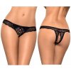 Obsessive Dámske tangá Miamor crotchless tangá čierne