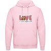 AWDis Hoodie Mikina - Dizajn s témou Pes a Láska - Bábätkovská ružová - S - Pánske