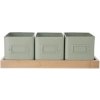 ORION Greenish kvetináč na bylinky 11,5 x 11,5 cm + podnos, kov/bambus ORION 310629