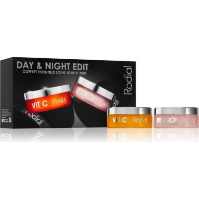 Rodial Day & Night Edit Vit C Brightening Cleansing Pads čistiace tampóny s vitamínom C 20 ks + Retinol Resurfacing Pads intenzívne revitalizačné vankúšiky s retinolom 20 ks + darčeková krabička 1 ks