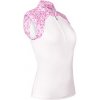 Dámske golfové tričko Pure Golf Dew Azalea Zebra Sleeveless XL Biela/Ružová