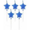 Tortové sviečky - Hviezda - metalická modrá - 5 ks