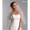 Jednoduchý svadobný závoj bez lemovania ZN-04 biely/ivory Výber farby: ivory