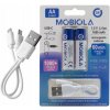 Mobiola MBAA1650, USB-C nabíjateľné Li-Ion batérie, AA, 1650mAh 2 ks/blister