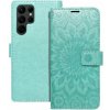 Puzdro Mezzo Book Samsung Galaxy S22 Ultra, vzor mandala - zelené