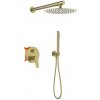 Invena Alonia, podomietková sprchová súprava s ručnou a hlavovou sprchou, zlatá matná, INV-BS-70-009-V