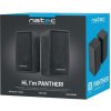 Čierne drevené výkonné reproduktory Natec Panther napájanie USB záruka