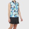 Dámska polokošeľa Callaway Golf SL PRINTED FLORAL ZIP MOCK kvetovaná XS