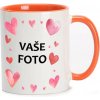 HRNČEK S FOTKOU FAREBNÝ RÁMIK SRDCE 3 350 ML FOTOpošta Farba: ORANŽOVÝ
