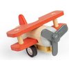 Bigjigs Toys Dřevěné natahovací letadlo Dvouplošník červený