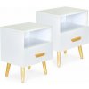Nočné stolíky sada 2 moderných konferenčných stolíkov biely ModernHome