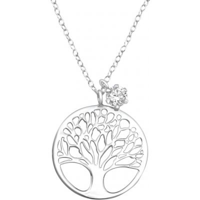 Glory Strieborný náhrdelník Strom života so zirkónom S1015