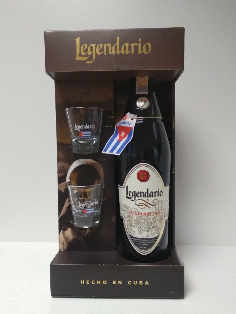 Legendario Elixír de Cuba 7y 34 % 0,7 l (darčekové balenie 2 poháre)