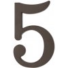 Čísla a písmená domové 0 - 9 / A - C, plast, farba: hnedá Farba: hnedá, Číslo: 5, Výška: 180 mm