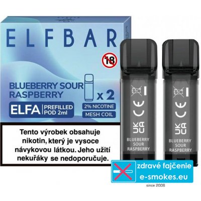 Elf Bar Elfa Pod cartridge 2Pack Blueberry Sour Raspberry 20mg
